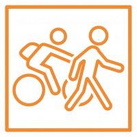 Bicyclist and pedestrian icon