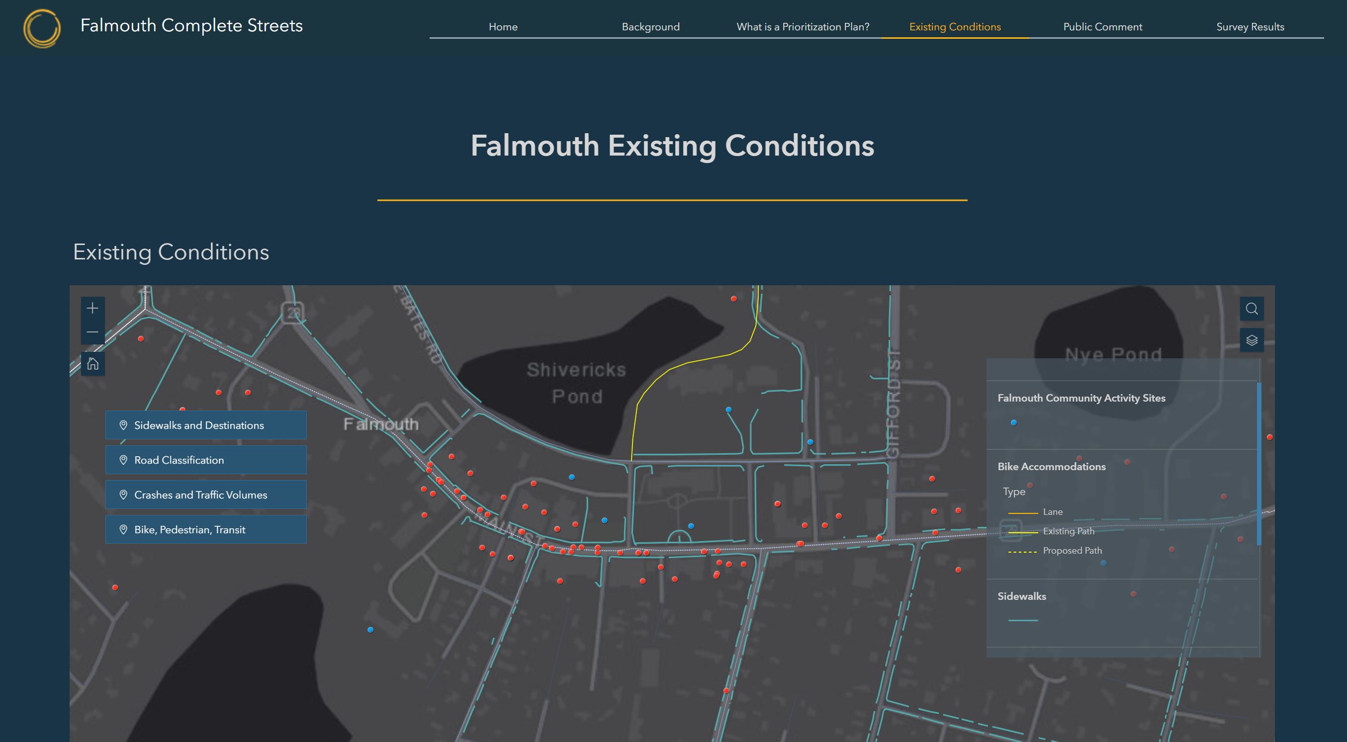 Falmouth Complete Streets Online Project Viewer 